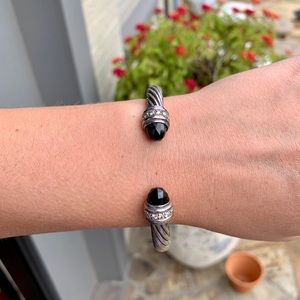 David Yurman Cable Bracelet Black Onyx w. Diamonds